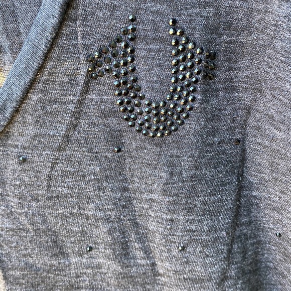 True Religion Gray Long Sleeve Tee with black stud detail - Meduim - Picture 2 of 5